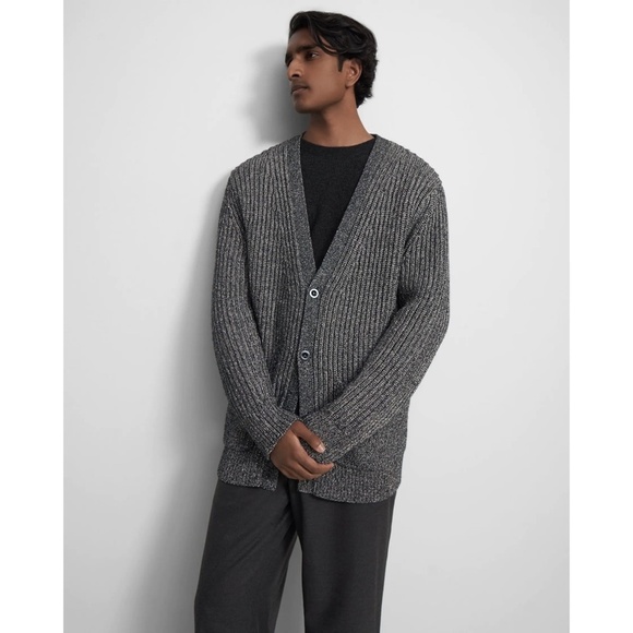 NWT Theory Mars Copula Marled Rib Knit Cardigan Sweater Sz. M - Picture 3 of 9